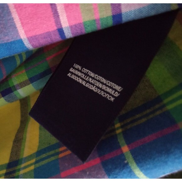 Ralph Lauren Top Girl 14 Multicolor Plaid Button Up Peasant Long Sleeves - Picture 9 of 10